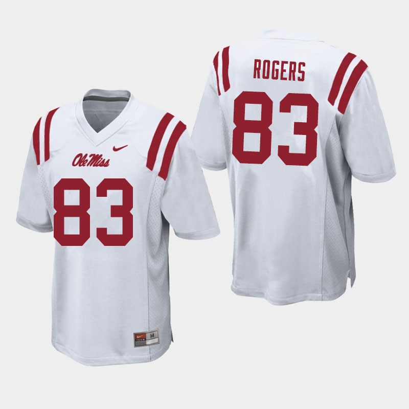 Men #83 Chase Rogers Ole Miss Rebels College Football Jerseys Sale-White